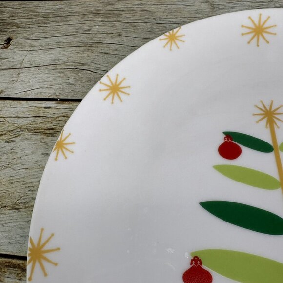 Rachael Ray HOLIDAY HOOT Christmas Tree Owl Stars Porcelain Dinner Plates Set 4 - Picture 14 of 16